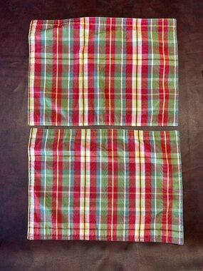 Avon Plaid Cotton Placemat and Napkin Set - Red, Green, Yellow